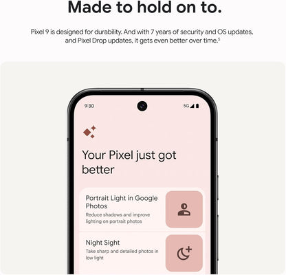 Pixel 9 - Unlocked Android Smartphone with Gemini, 24-Hour Battery, Advanced Camera, and 6.3" Actua Display - Obsidian - 128 GB